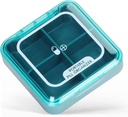 Naturetouch Pill Organizer, 4 Times a Day Portable Pill Box, Daily Pill Case for Women and Men Holding Vitamin, Medicine, Supplements, Blue Pill Case
