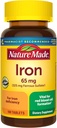 Nature Made Iron 65 mg (325 mg Sulfato ferroso) Tabletas, Suplemento dietético para el apoyo a las células rojas de sangre, 180 Tabletas, 180 Day Supply