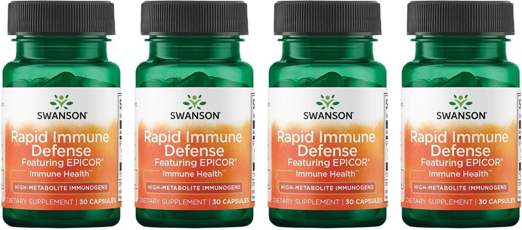 Swanson Rapid Immune Defense con Epicor 500 mg 30 Caps (4 Pack)