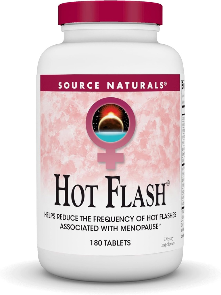 Fuente Naturals Hot Flash - Ayuda a reducir la frecuencia de los flashes calientes asociados con la menopausia, Soy no GMO - 180 Tablets - 60 Day Supply