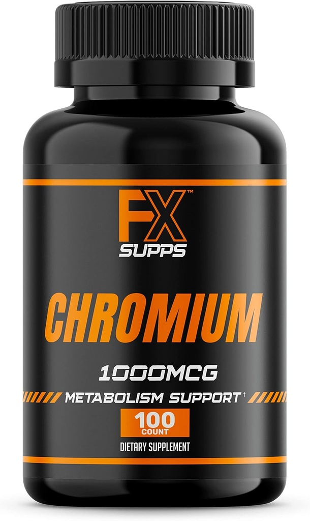 FX SUPPS Chromium Polynicotinate 1000 mcg (100 cápsulas) Weight Management Suplementos para Hombres y Mujeres TENIDO Mejora la producción energética y la salud cardíaca