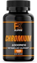 FX SUPPS Chromium Polynicotinate 1000 mcg (100 Capsules) Weight Management Supplements for Men and Women | Improves Energy Production and Heart Health