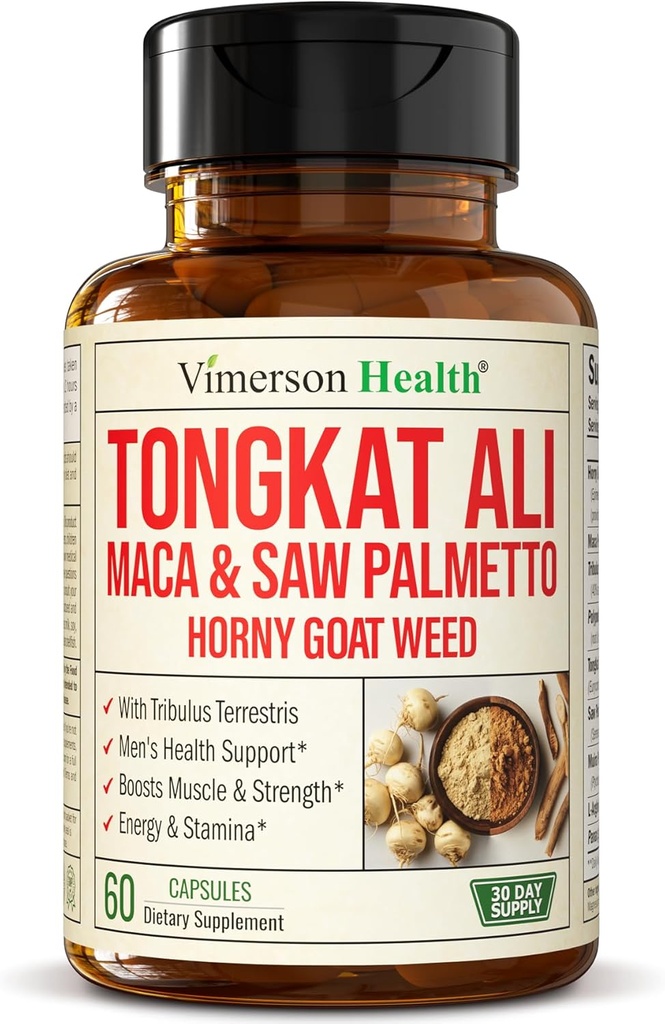 HornyGoatWeed for Men (1000mg per Serving) – Male Enhancing Supplement w/ Maca Root, Tongkat Ali, Saw Palmetto, Panax Ginseng, Tribulus Terrestris & L-Arginine for Energy, Drive & Strength