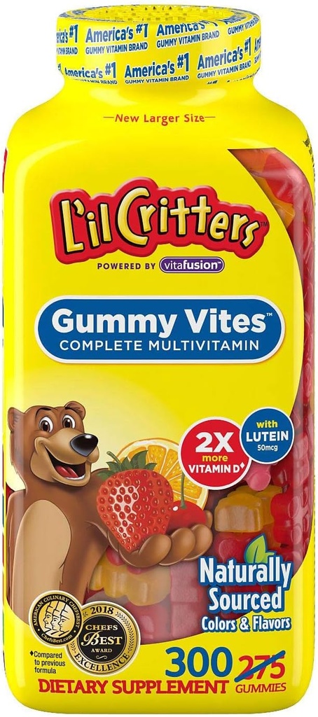 Gummy Vites El Gummy Oso Multivitamina Suplemento dietético, 300 Condes