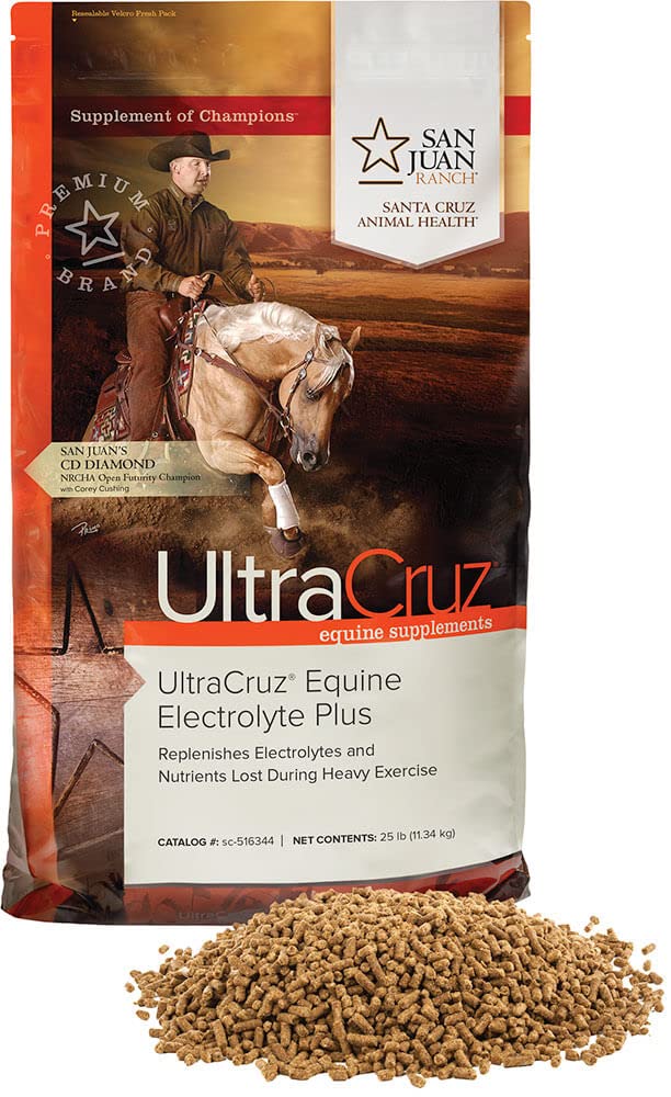 UltraCruz Equine Electrolyte Plus Suplemento para Caballos, 25 lb, Pellet (93 Day Supply),sc-516344