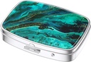 Nipichsha Pill Box, Small Pill Case for Purse & Pocket, Cute Travel Medicine Organizer, Portable Medicine Container Holder to Hold Vitamins, Medication, Fish Oil &amp; Supplements, Ocean Marble