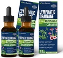 Cleavers Limphatic Drainage Drops for Lymph Detox Cleanse, Gotas de Equinacea y Diente de Leon para Drenaje Linfatico, Lymphedema Support Formula with Echinacea, Use with Massage Tool. 4oz