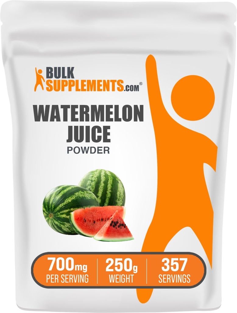 BulkSupplements.com Watermelon Juice Powder - de Watermelon Fruit, Fruit Powder, Hydation Supplement - 700mg per Serving, 250g (8.8 oz) (Pack of 1)