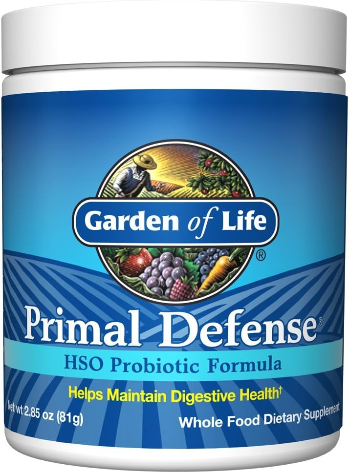 Jardín de la Vida Suplemento Probiótico Alimentario Integral - Defensa Primal HSO Suplemento dietético Probiótico para Salud Digestiva y Gut, 2.85oz (81g) Polvo vegetariano