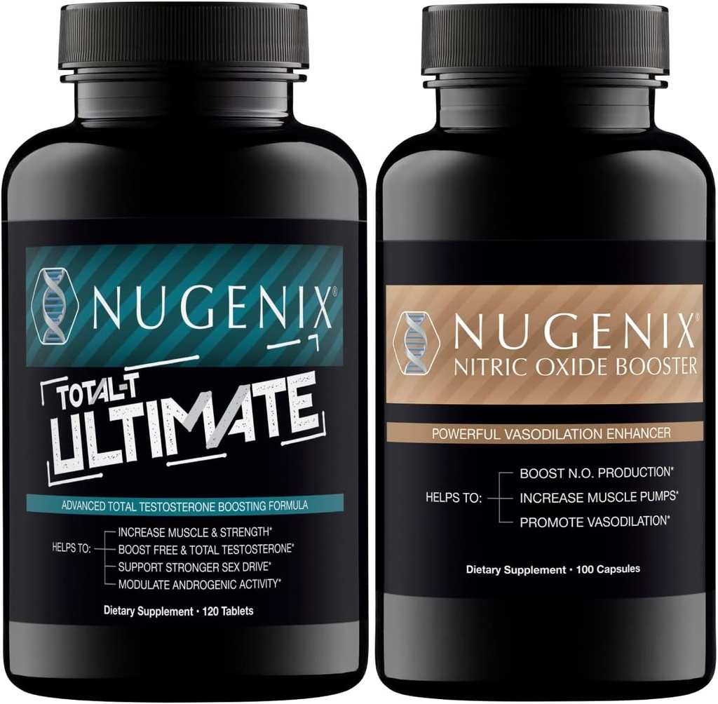 Nugenix Total-T Ultimate Testosterone Booster para Hombres y Nitric Oxide Booster para Hombres