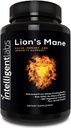 Intelligent Labs Lion’s Mane Mushroom Capsules, extraído de los cuerpos frutales de Hericium Erinaceus, mínimo 25% Beta Glucans, sin rellenos de grano, suministro de 2 meses