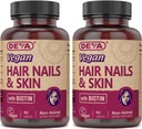 DEVA Vitaminas Veganas Hair, Nails & Skin Suplemento con 500 mcg de Biotin Por Tablet 90 Tablets (Pack of 2)