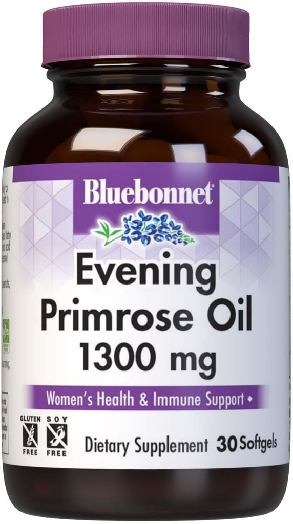 BlueBonnet Evening Primrose Oil Softgels, 1300 mg, 30 Cuenta