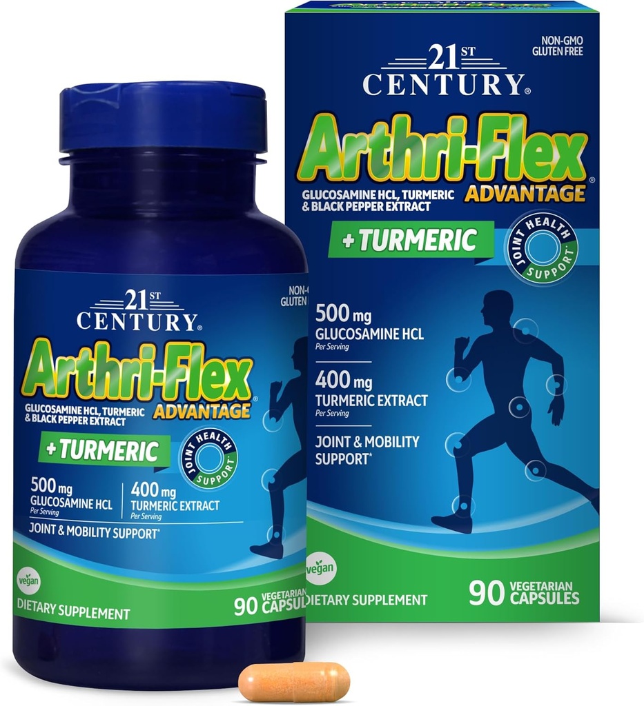 21st Century Arthri-Flex Advantage Plus Turmeric Vegetarian Capsules, 90 Cuenta