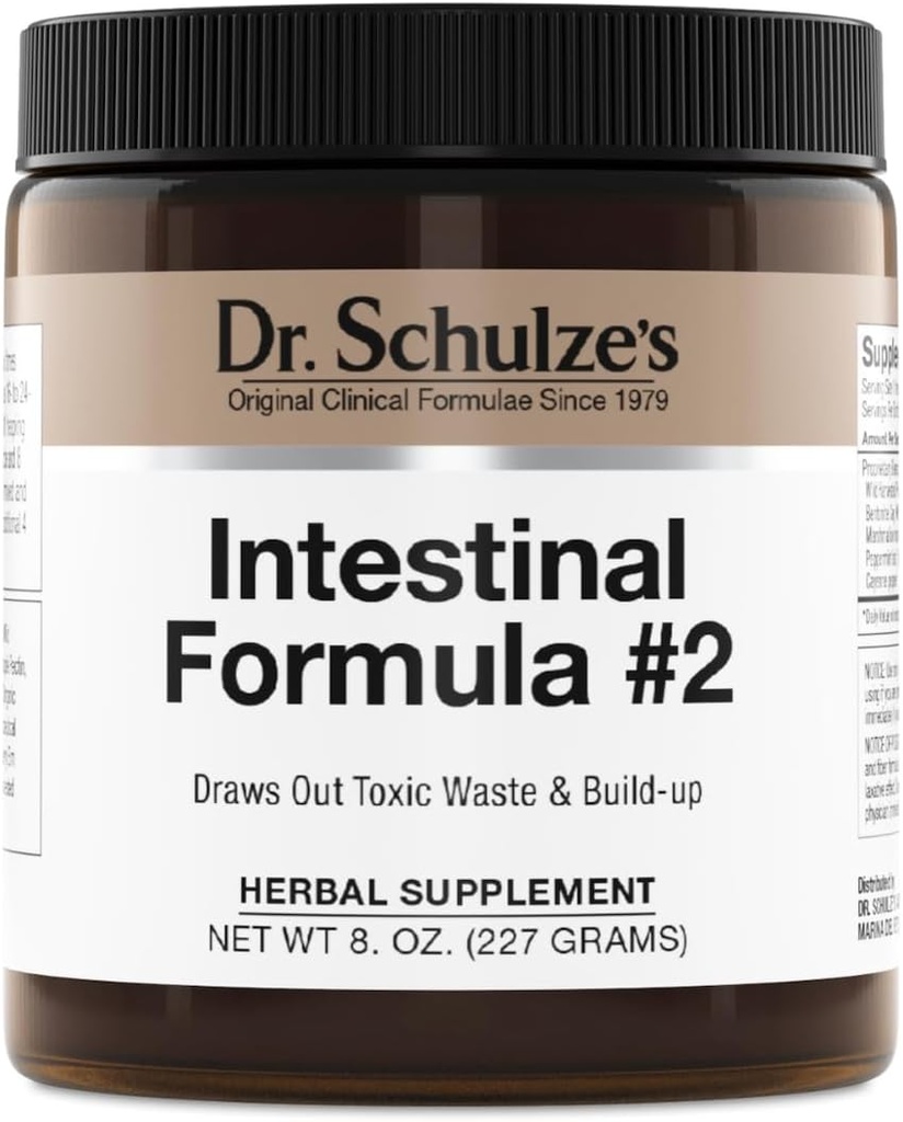 Fórmula Intestinal del Dr. Schulze #2 - Suplemento de limpieza para el apoyo a la salud del colon - Apoyos Eliminación diaria - Suplemento Herbal de base vegetal - Gluten-Free & Vegan - 8 oz