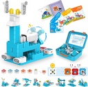 WhalesBot A3 12-in-1 STEM Blocks Coding Robot Kit para niños, 61-Piece Educational Building Set with Interactive Storytelling, Ideal Toy Gift for Boys &amp; Girls Ages 3-6