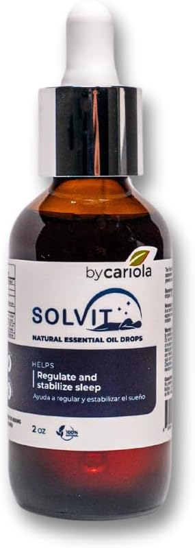 Solvit - Promueve el descanso y las noches pacíficas - Mente relajada y tranquila - Melatonina - Flores de Pasión - Gorra de Valeriana - Manzanilla - gotas de aceite 2 oz