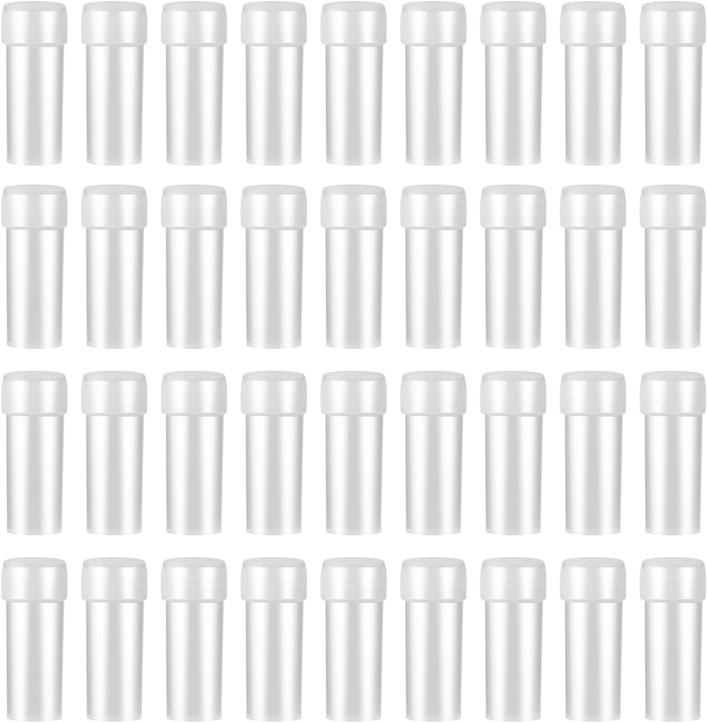 100Pcs 5ML Contenedores de Plástico de Píldora de Píldoras de grano Botellas de muestra Tubo de prueba Vial con tapas por HRLORKC