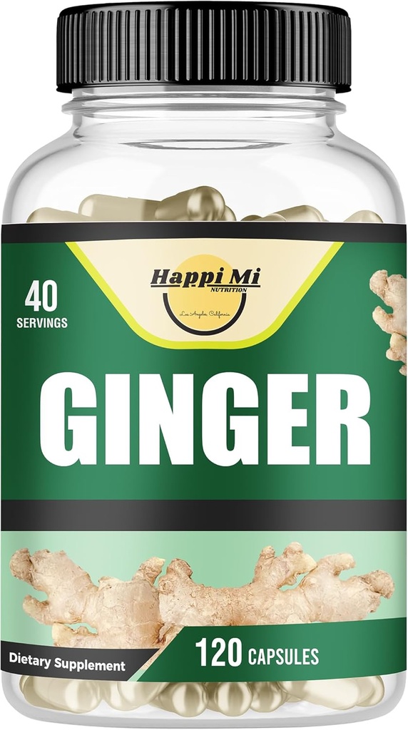 Ginger Root Capsules Made with Organic Ginger Root Powder 2500mg per Serving, 120 Vegetable Capsule 40 Servings