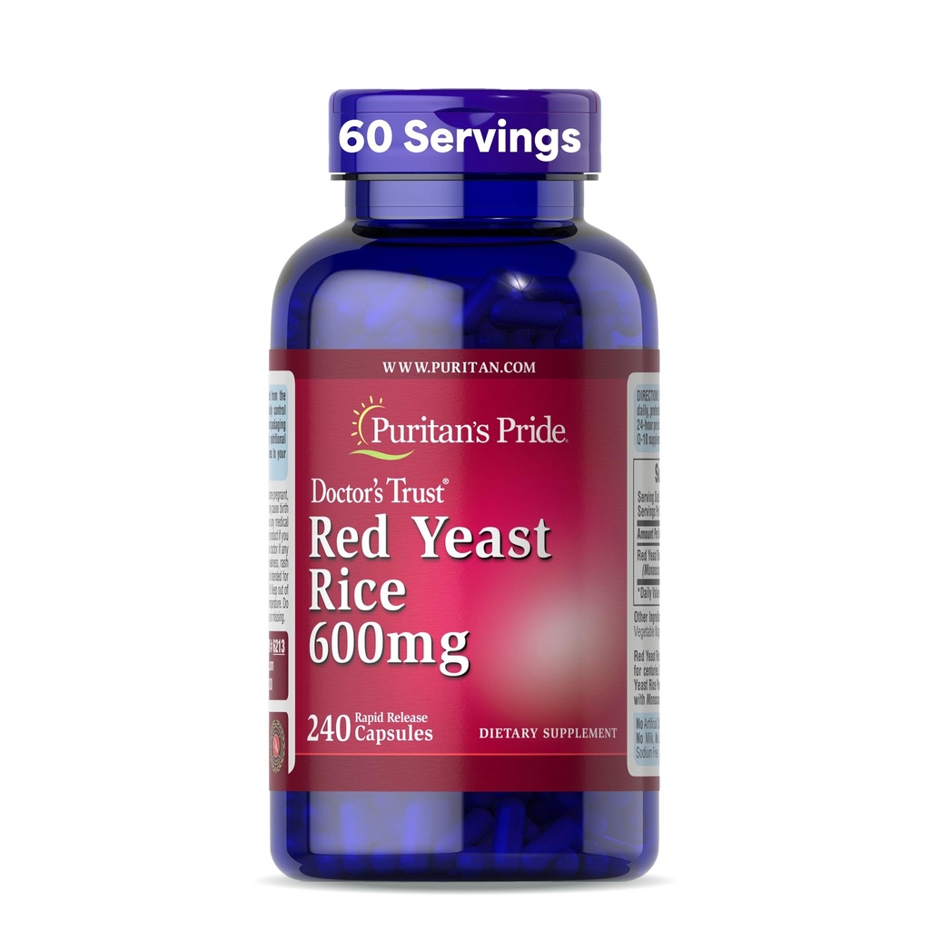 Puritan's Pride Red Yeast Rice 600 mg-240 Capsules