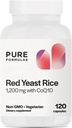 PureFormulas Extra Strength Red Yeast Rice 1200mg with CoQ10 100mg, Citrinin-Free, Non-GMO, Gluten-Free, 120 Capsules (2 Meses Supply)