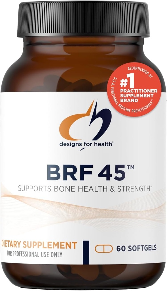 Diseños para la salud BRF 45 - Vitamina K1 + Vitamina K2 como MK-4 para promover la fuerza ósea, el envejecimiento saludable + la salud Arterial - 2 Formas de vitamina K + GG para ayudar la producción de vitamina K2 MK4 (60 Softgels)