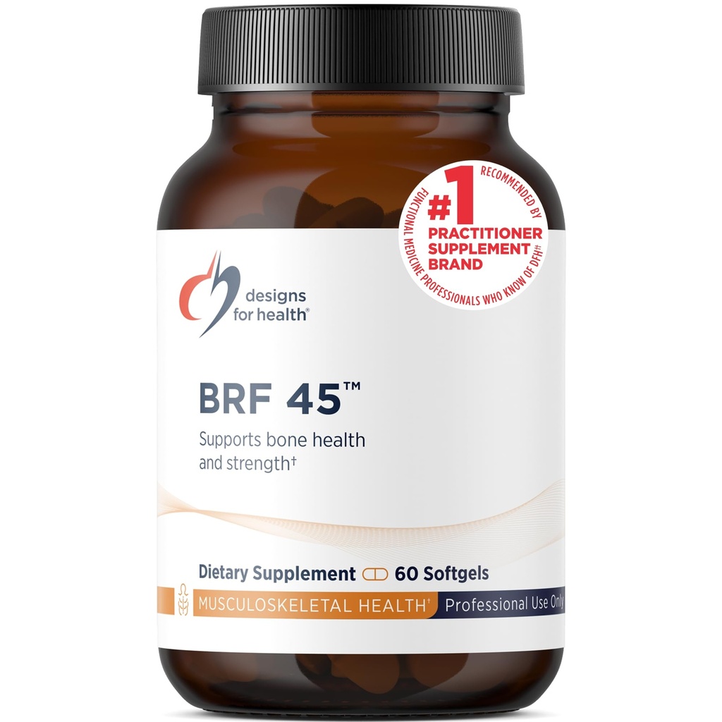 Diseños para la salud BRF 45 - Vitamina K1 + Vitamina K2 como MK-4 para promover la fuerza ósea, el envejecimiento saludable + la salud Arterial - 2 Formas de vitamina K + GG para ayudar la producción de vitamina K2 MK4 (60 Softgels)