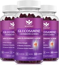 Glucosamine Chondroitin Gummies with MSM & Elderberry - 1500mg Glucosamine Chondroitin Gummies Suplemento de Flexibilidad y Apoyo Inmunitario para Mujeres, 60 Gummies (3 Pack)