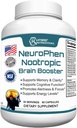 Hybrid Nutraceuticals NeuroPhen Nootropics Brain Booster Supplement - Focus Supplement, Memory Supplement for Brain with Bacopa Extract, Phosphatidylserine, Huperzine A - 60 Capsules