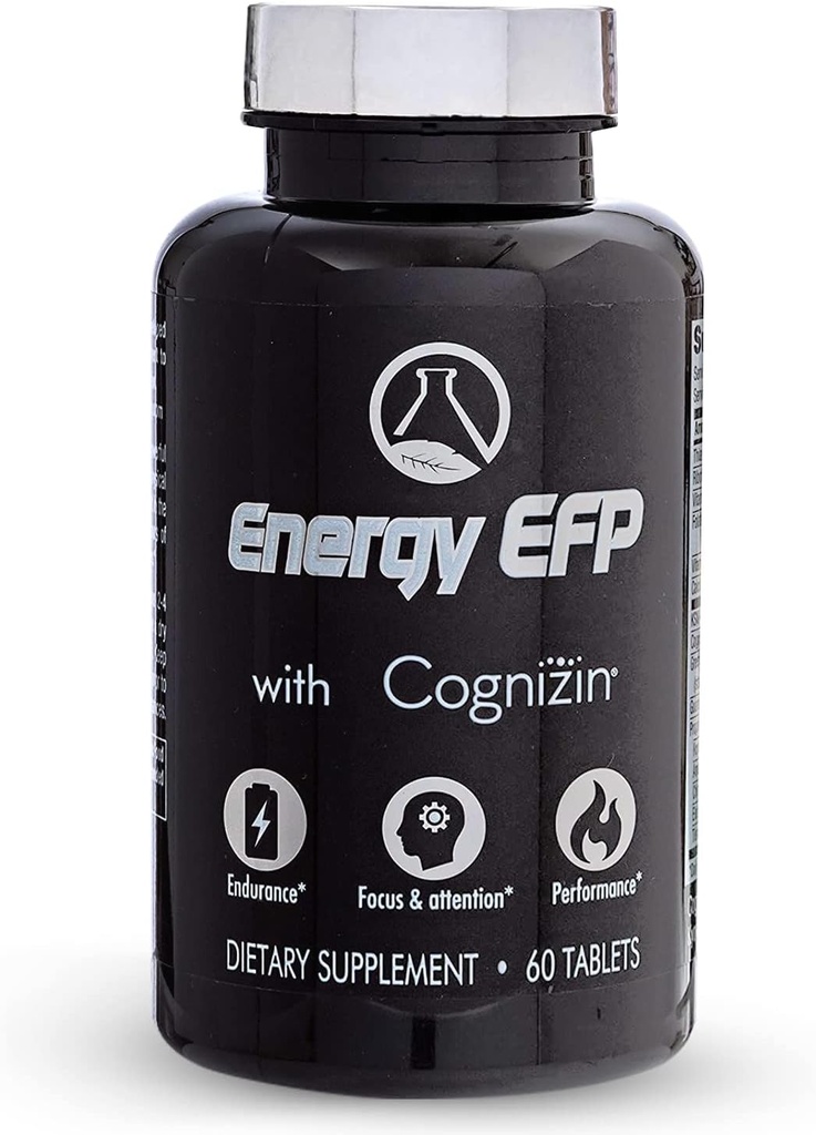 Energy EFP Brain Booster - 60Ct Nootropic Energy Supplements for Focus &amp; Stamina with Citicoline, Vitamina B, Ashwagandha, L-Theanine, Ginseng