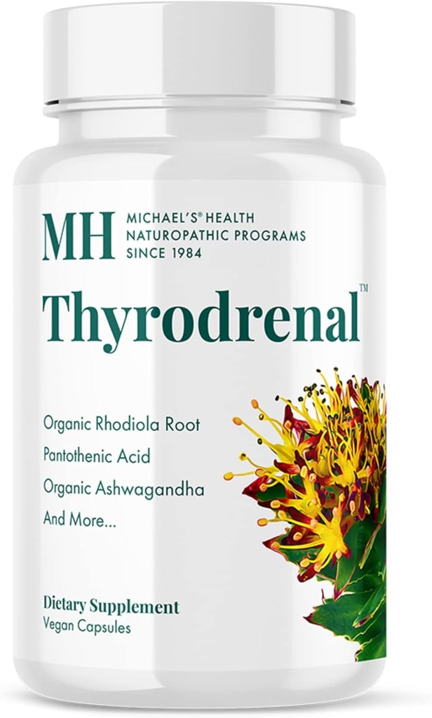 Programas de salud de MICHAEL Naturopathic Thyrodrenal - 60 cápsulas veganas - Apoya la salud tiroidea y arenal - con vitamina C - 30 Actuaciones