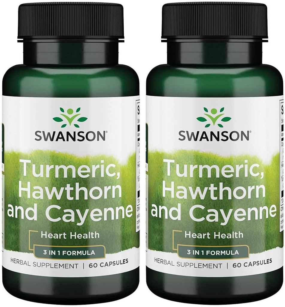 Swanson Full Spectrum Turmeric Hawthorn &amp; Cayenne 60 cápsulas (2 Pack)