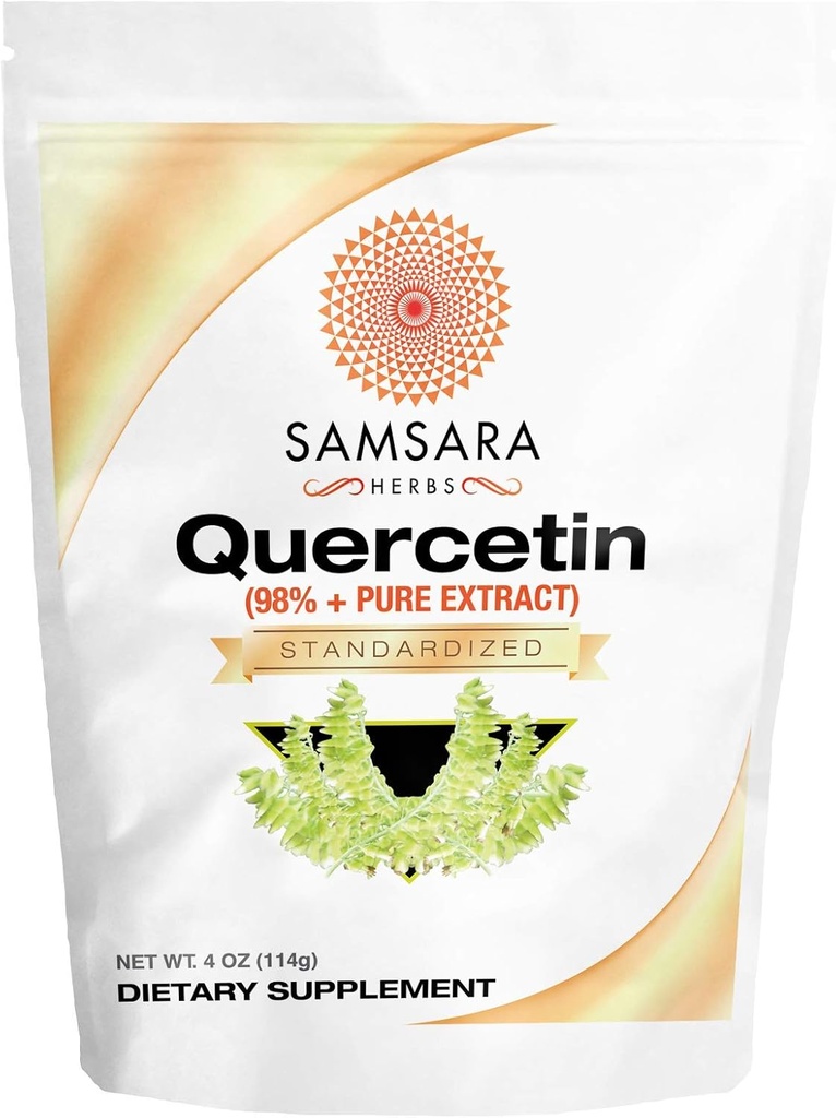 Samsara Herbs Quercetin 98%+ Pure Extract Powder (4oz/114g) - Igual a 228 x 500mg Capsules