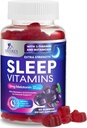 Gummies de sueño con melatonina 12 mg - Extra Strength Sleep Vitamin Gummy, Melatonina natural Gummy, Ocasional Sleep Support Suplemento para adultos, Vegan, No GMO, Gomitas para Dormir - 60 Gummies