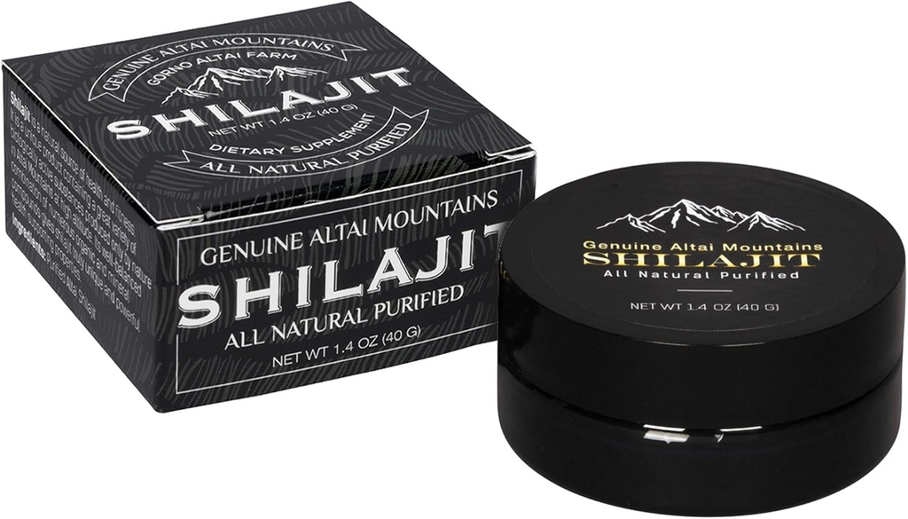 Sayan Pura Shilajit Resin 1.4oz/40g, 265 Servings - Potent Organic Fulvic Acid Supplement - Supports Immune System, Memory, Focus, and Provides Natural Energy, Detox - Vegan, Non-GMO