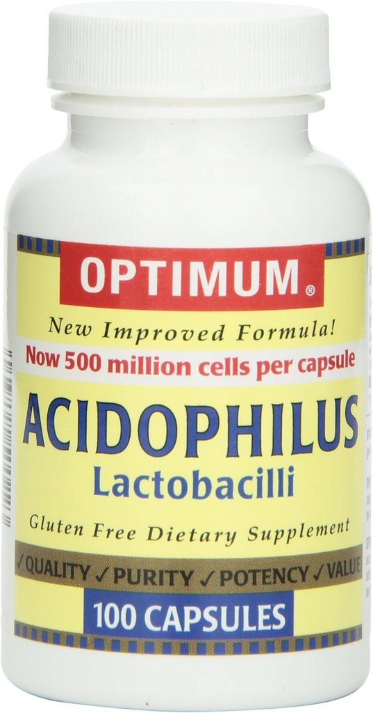 Optimum Acidophilus Lactobacilli Capsules, 100 Conde