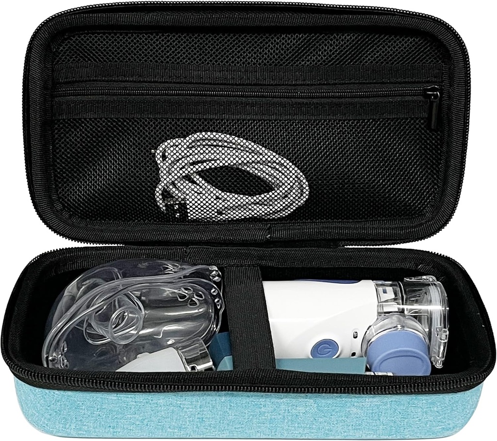 Bolsa de caja de viaje duro compatible con la máquina de inhalador portátil para adultos y niños (sólo caja) (Light Blue)