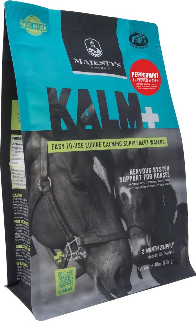 Majestades Kalm Horse/Equine Peppermint Wafers 60 Day Supply