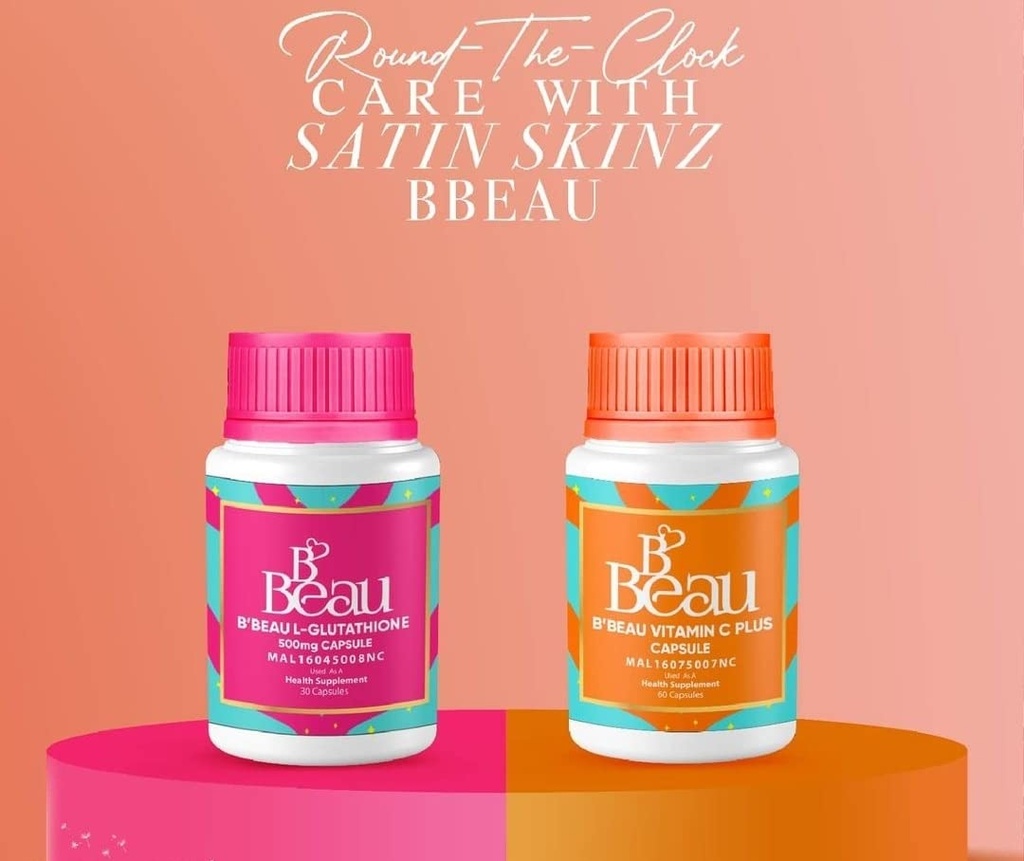 B'Beau L-Glutathione 500mg Y Cápsula de vitamina C B'Beau