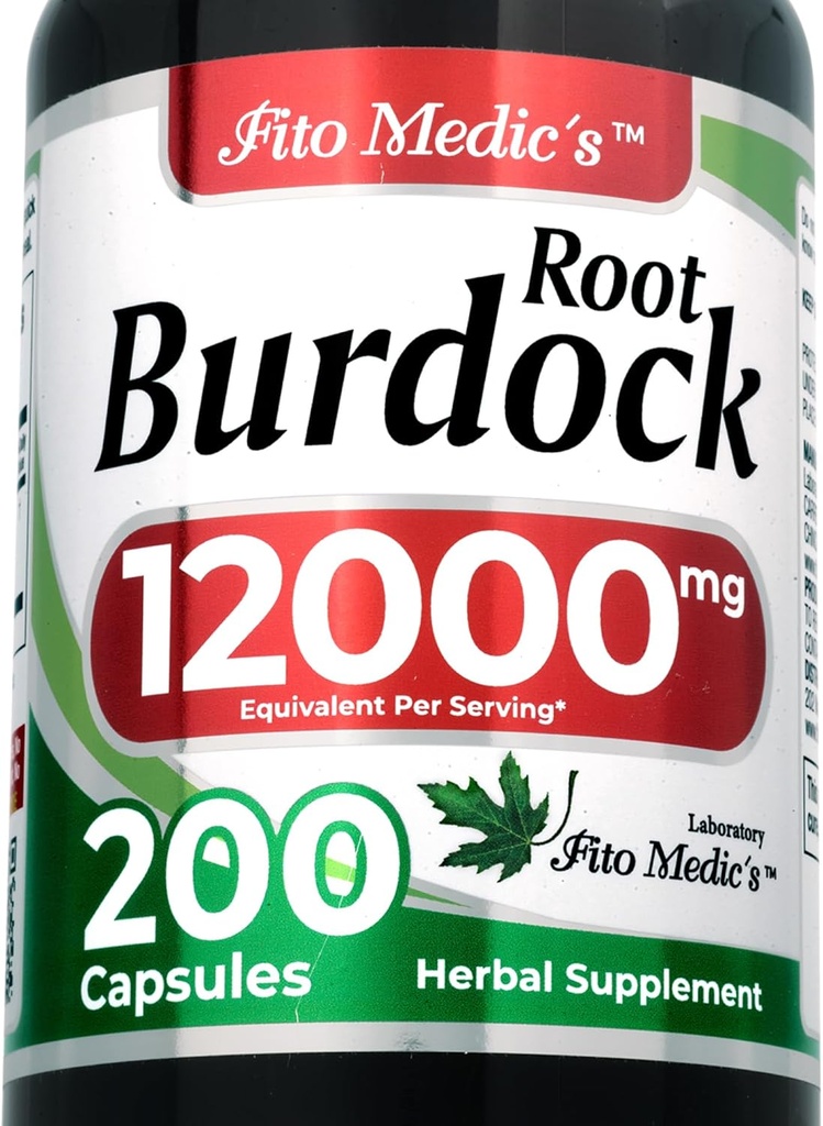 FITO MEDIC'S Lab | Burdock Root | Burdock Root Organic|200 Capsules |12000 mg | Burdock | Ultra high Absorption.