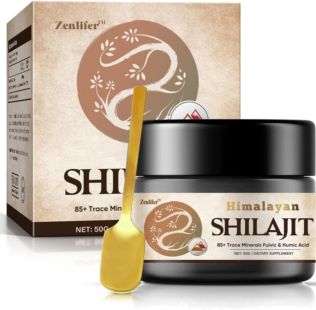 Shilajit Puro Himalayan Orgánica Shilajit Resin,Potency Natural Organic Shilajit Supplement Resin with 85+ Trace Minerals & Fulvic Acid for Energy, Immune Support