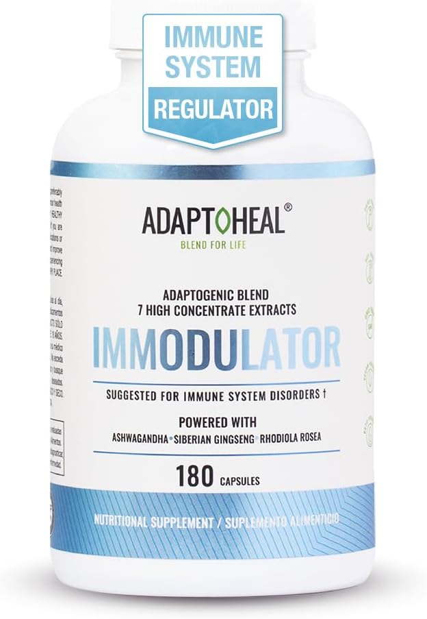 ADAPTOHEAL Immodulator - Adaptogenic Supplement for Well-Being, with Ginseng, Ashwagandha, Reishi Mushroom - Supports Stress Response, Mood Balance and Immune System Function (180 capsules/700 mg)