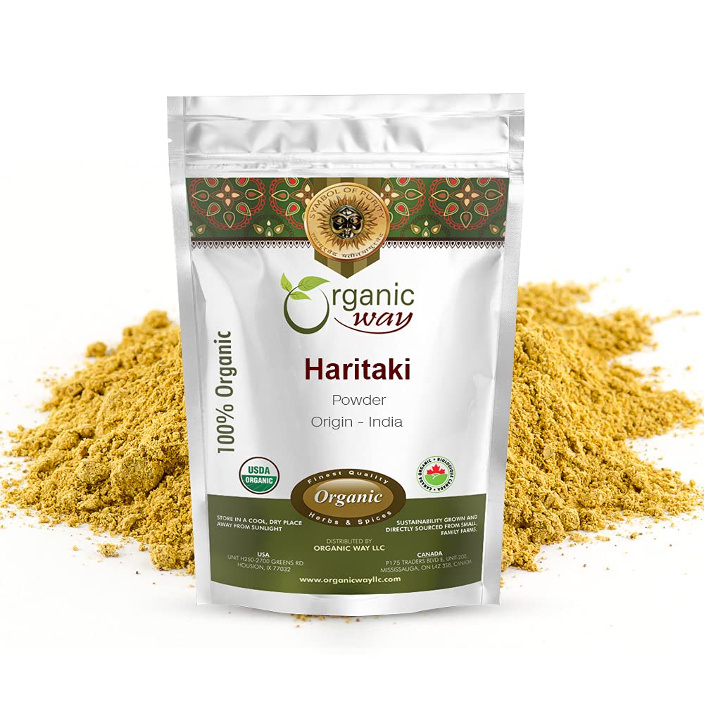 Orgánica Premium Quality Haritaki Powder (Terminalia Chebula) - Orgánica &amp; Kosher Certified ¦ Raw, Vegan, Non GMO &amp; Gluten Free ← USDA Certified  duradera Origin - India (1LBS / 16Oz)