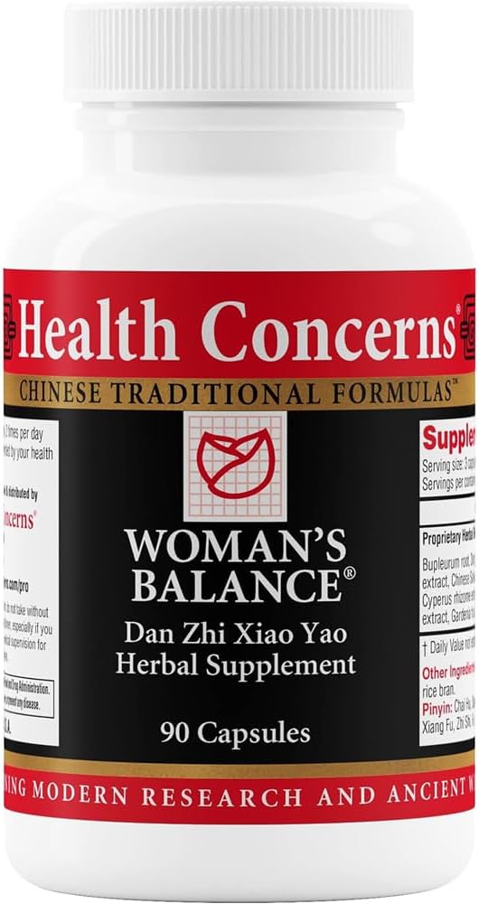 Salud Preocupa Equilibrio de la Mujer – Herbal PMS Apoyo Suplemento para Mujeres – Ciclo Menstrual & Alivio de la Menopausa – China Fórmula Herbal – Mood Support &amp; Hormonal Balance – 90 cápsulas