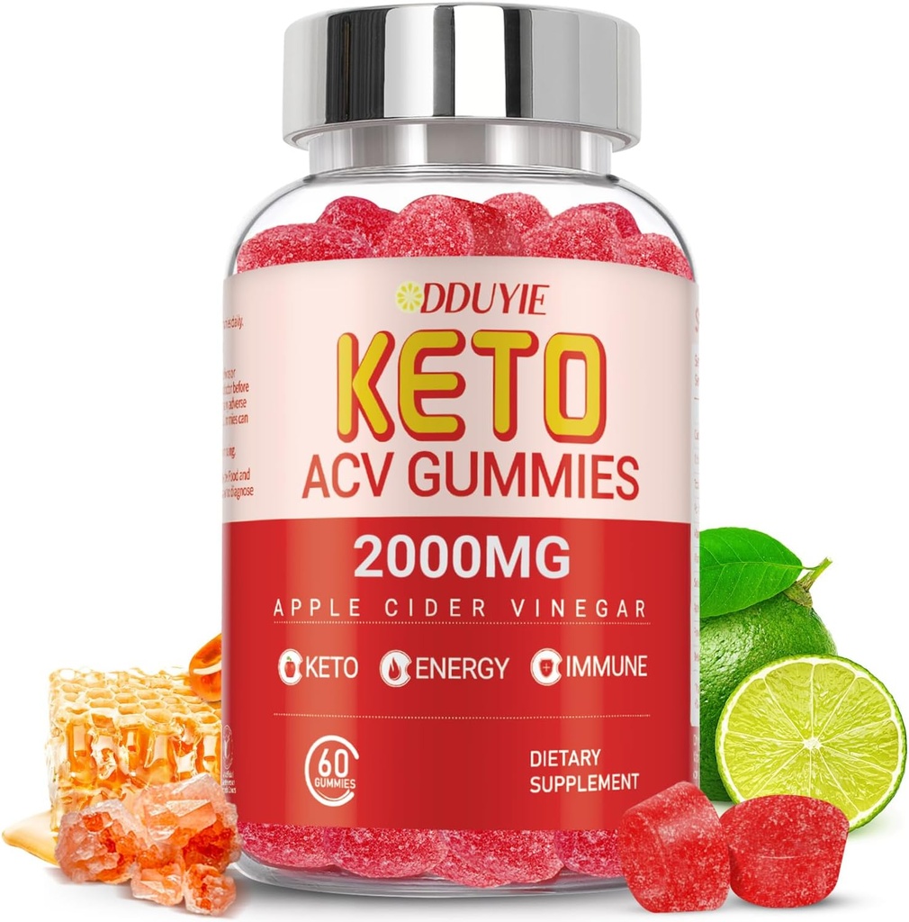 Keto Acv Gummies - Apple Cider Vinegar Gummies Diet Supplement for Men Women - with Pomegranate Beet Juice Powder - 60 Vegan