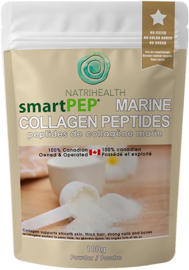 Peptides de Collagen marina hidrolizado SmartPEP Polvo (100 gramos) Pescado salvaje, Suplemento de Collagen Marino altamente digerible, sin sabor, grande para la piel