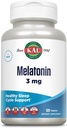 KAL Melatonina 3 mg de Ayuda para el sueño, Mesas de melatonina de disuelve rápido, Relajación calmante y Ciclo de sueño saludable, con vitamina B6, Vegan, Gluten libre, No GMO, 120 Servimientos, 120 ActivTabs