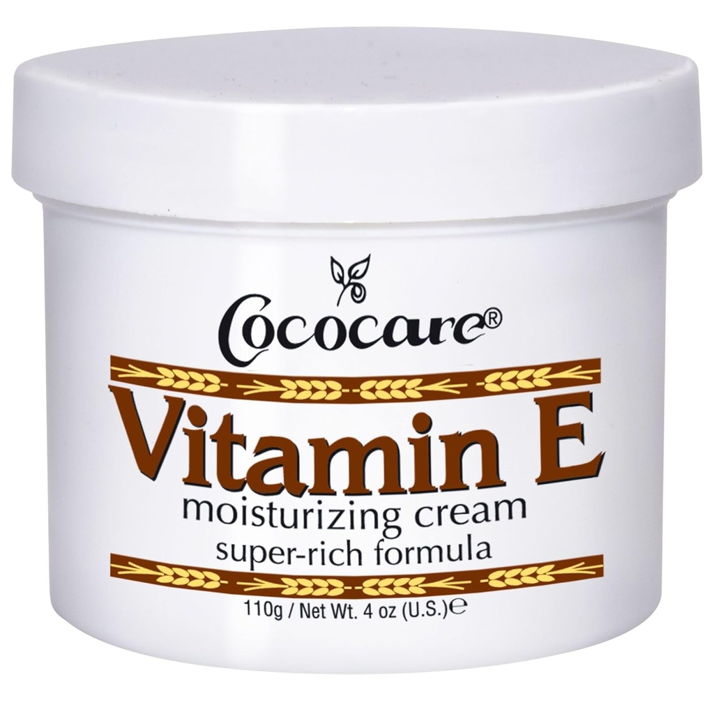 Cococare Vitamin E Super Rich Formula Moisturizing Cream - High Potency Skin Moisturizer - 4 Oz