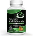 Halalways Multivitamin Certified Halal Multivitamin, Supplement Tablet with Vitamin A, Vitamin C, Vitamin D, Vitamin E and Zinc for Immune Health Support, B12, Calcium & More