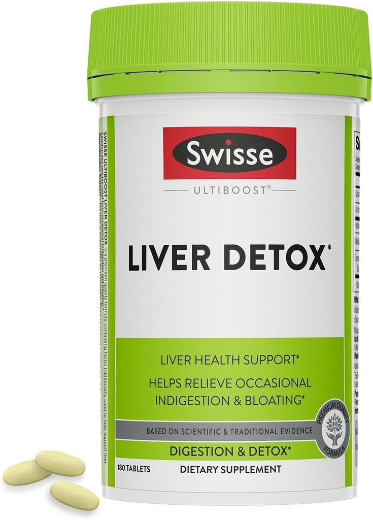 Swisse Milk Thistle Liver Cleanse Detox " Reparar el Liver Detox " Liver Support Silencio Milk Thistle + Turmeric + Artichoke Extract  durable Dose for Your Liver TEN 180 Liver Pills